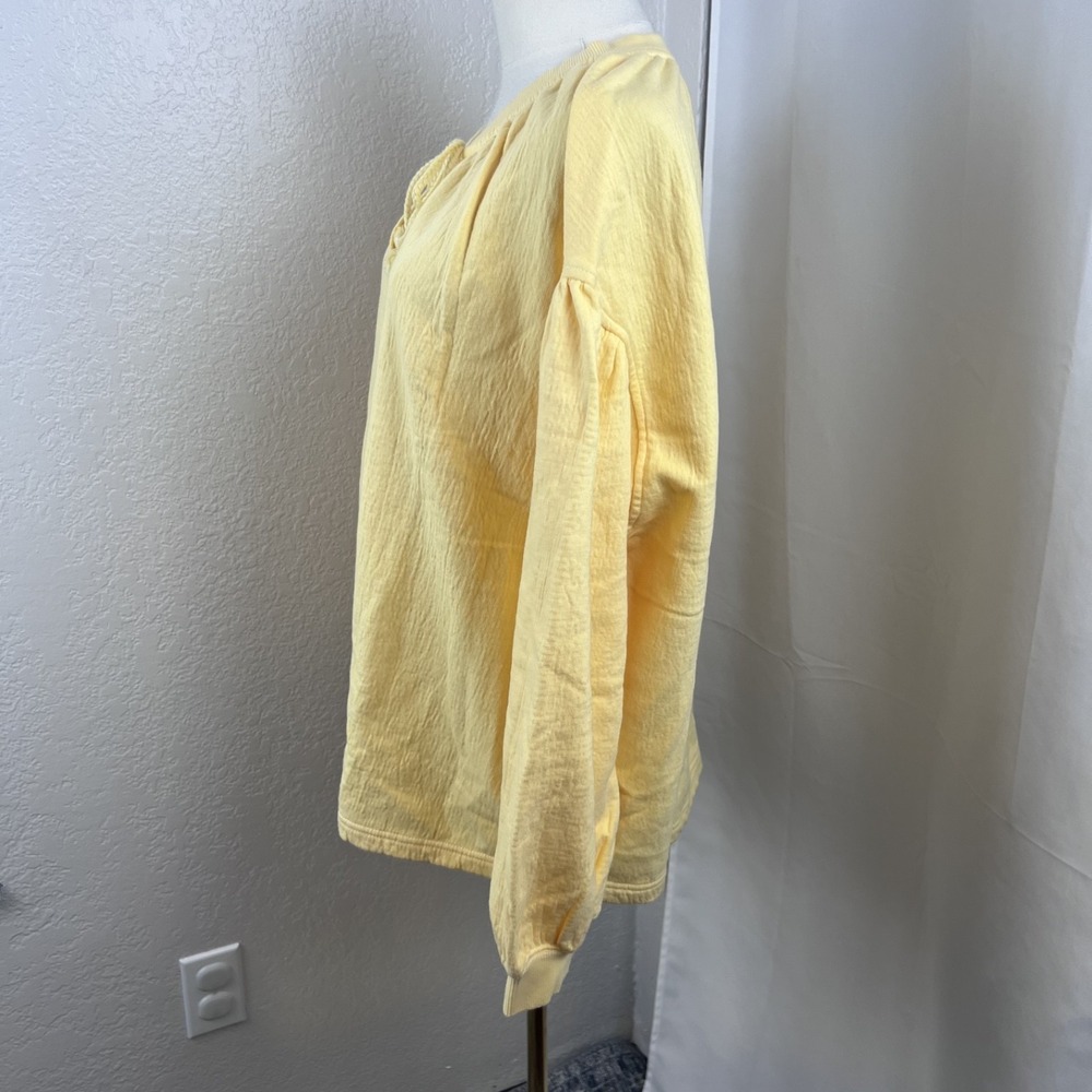 Aerie Easy Street Sweater Womens Medium Oversized Yellow Boho Lounge Coastal NWT - Picture 3 of 10